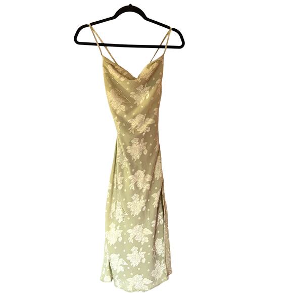 Hello Molly Green Jacquard Floral  Dress SZ 4 - Picture 4 of 10